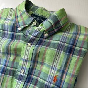 Ralph Lauren Multicolor Preppy Plaid Men's Button Down Shirt - Medium